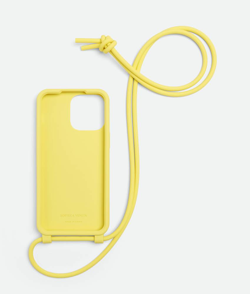 Bottega Veneta® Men's iPhone 14 Pro Max Case On Strap in Sherbert 