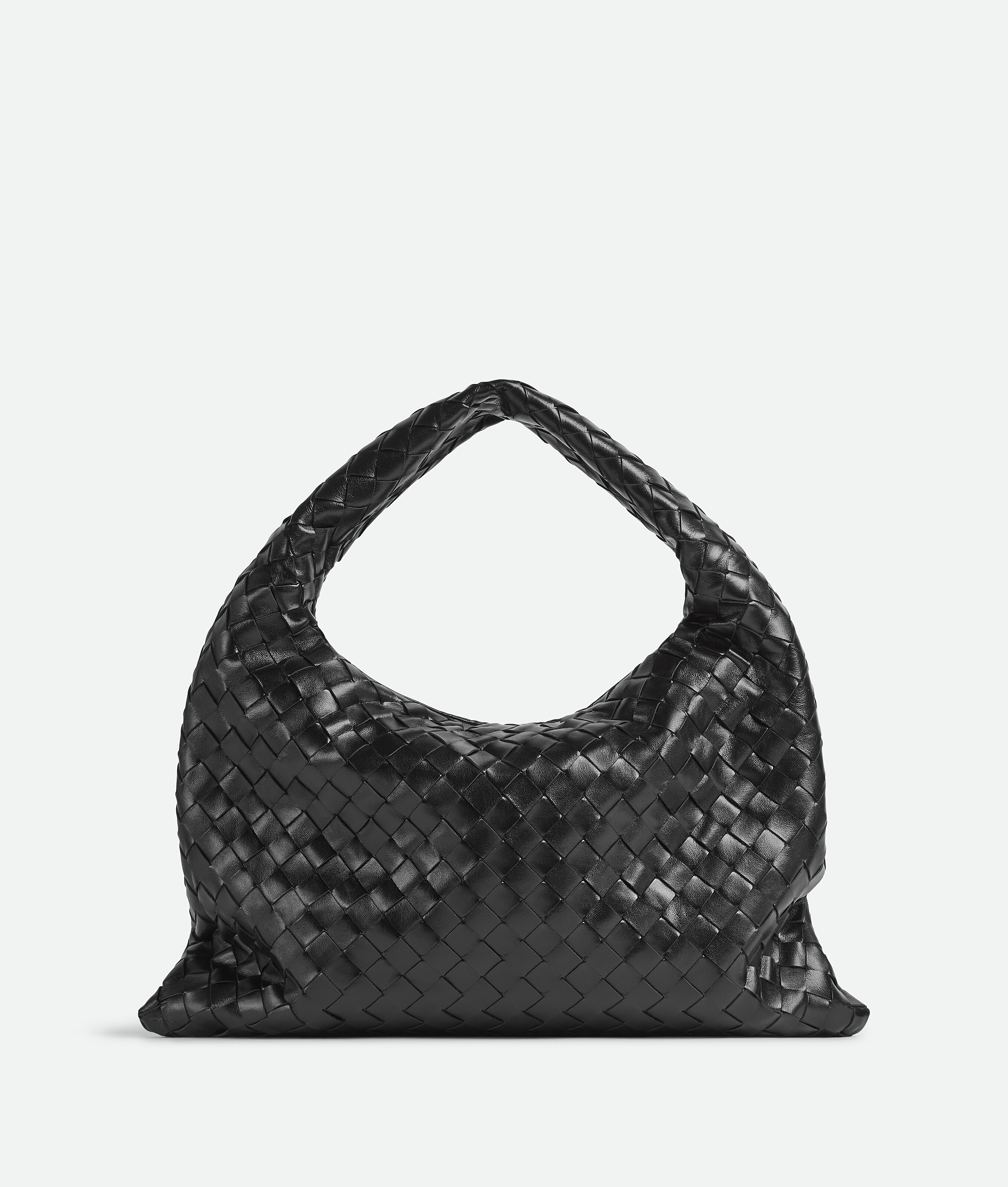 Bottega Veneta Small Hop Leather Shoulder Bag In Black