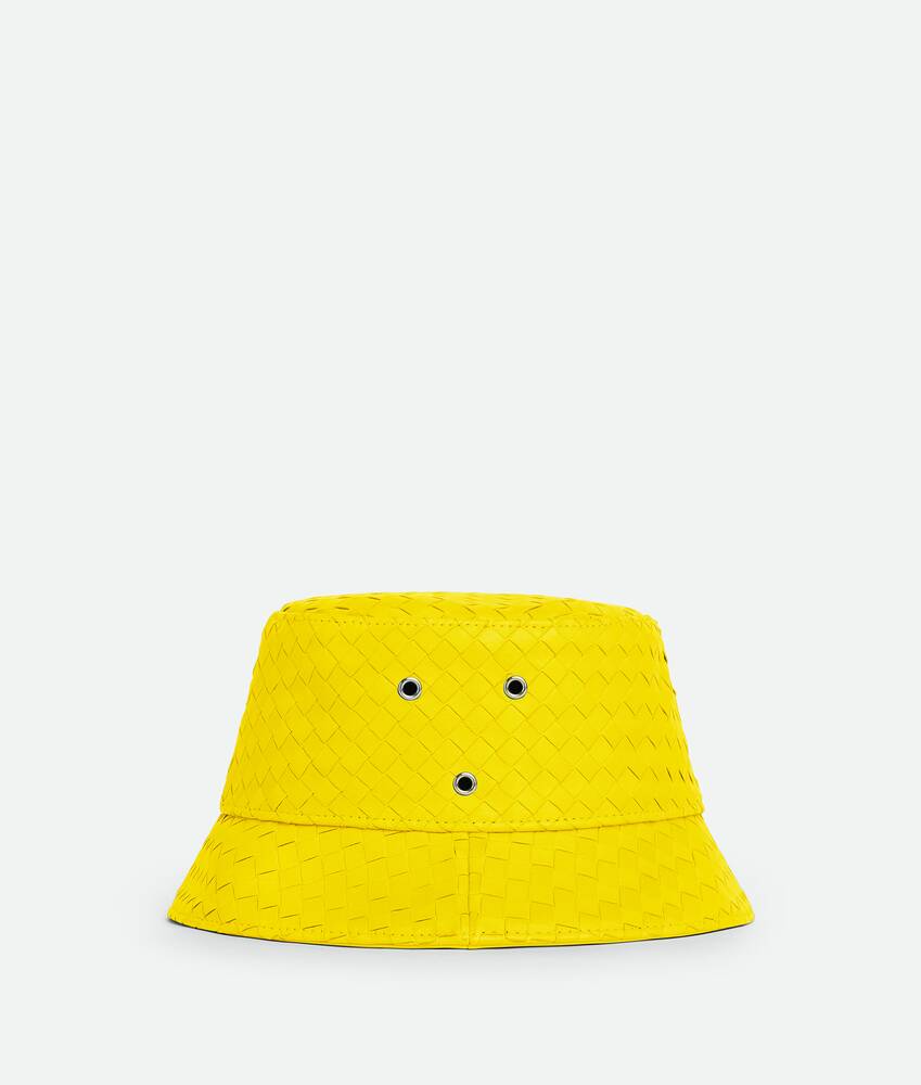 Bottega Veneta® Men's Intrecciato Leather Bucket Hat in Lighthouse