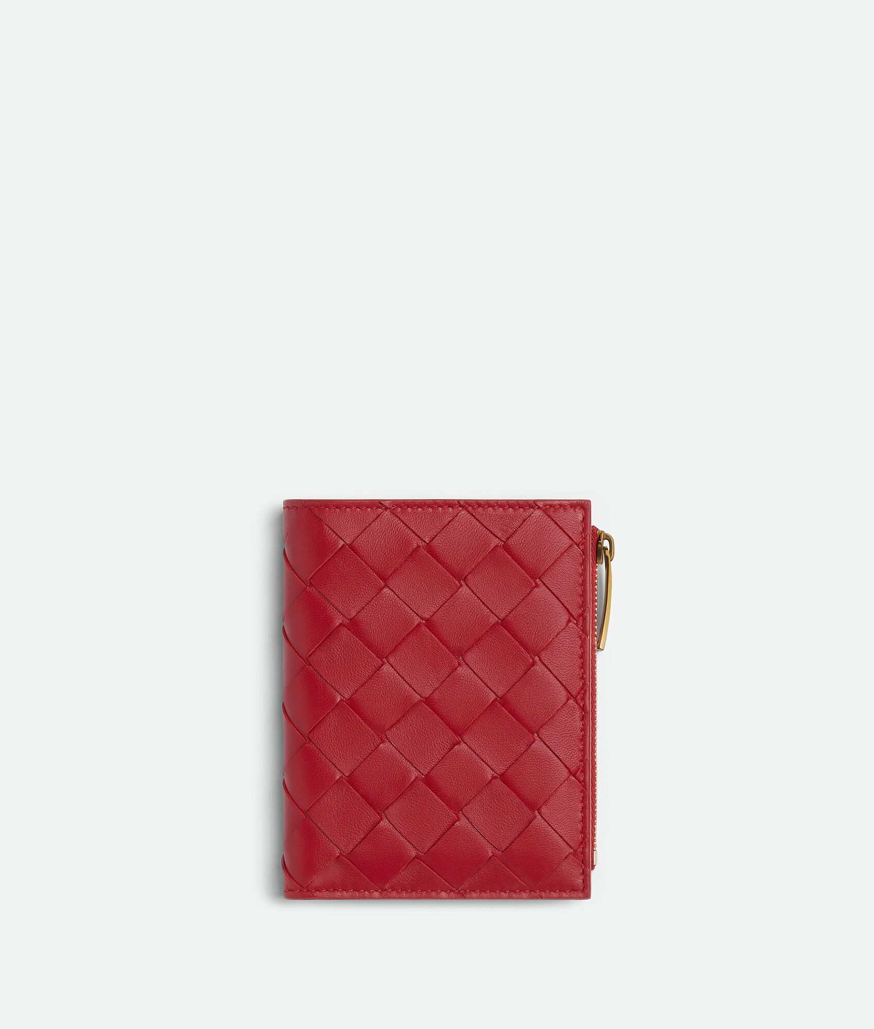 50代女性が品よく持てる人気のレディース二つ折り財布は、ボッテガ・ヴェネタのスモール イントレチャート 二つ折りファスナーウォレット