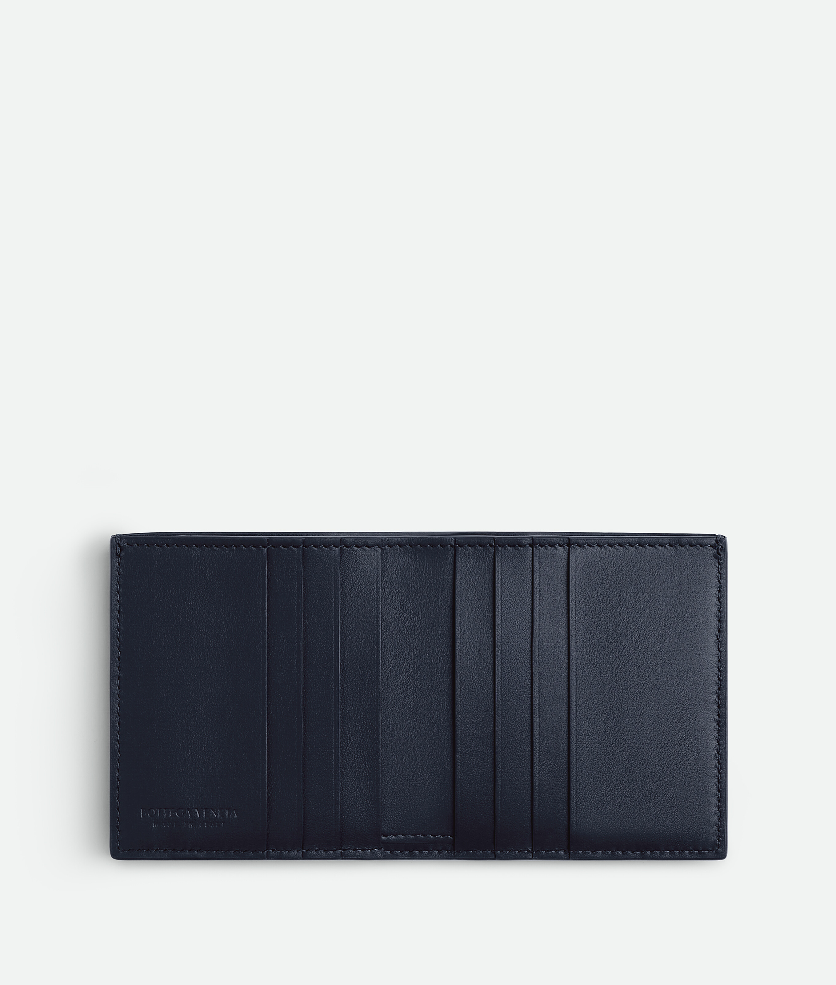 Shop Bottega Veneta Intrecciato Slim Bi-fold Wallet In Blue