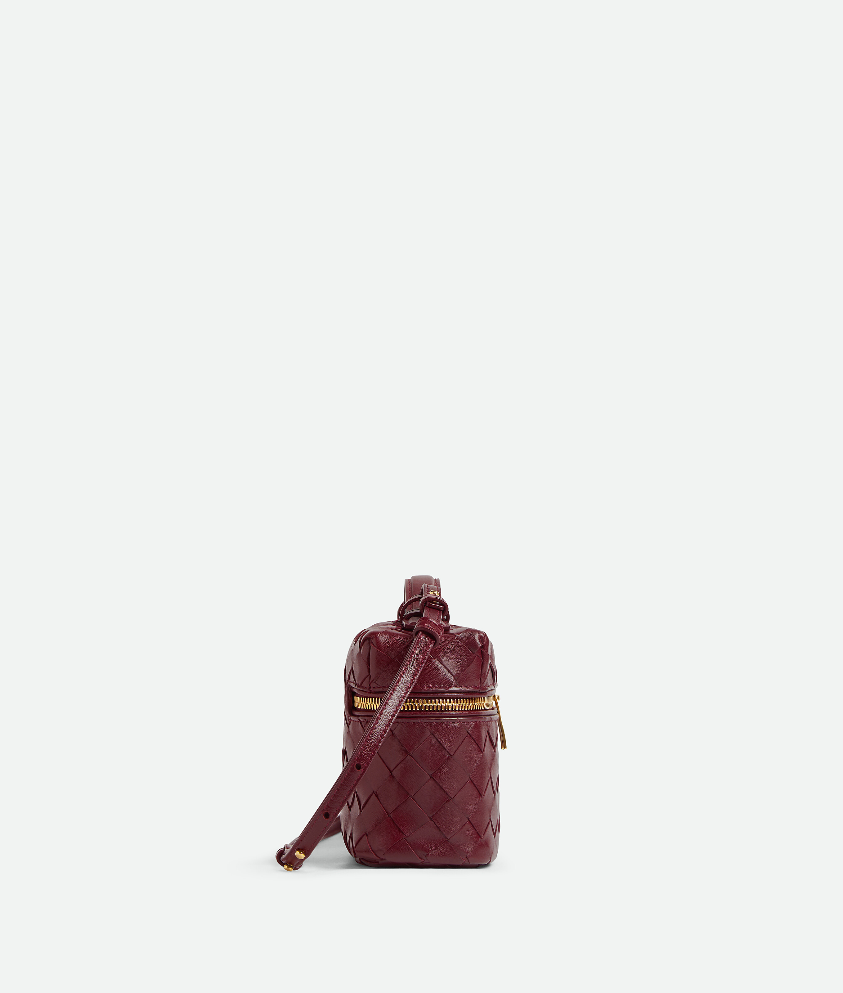 Bottega Veneta Intrecciato Leather Convertible Vanity Case In Barolo