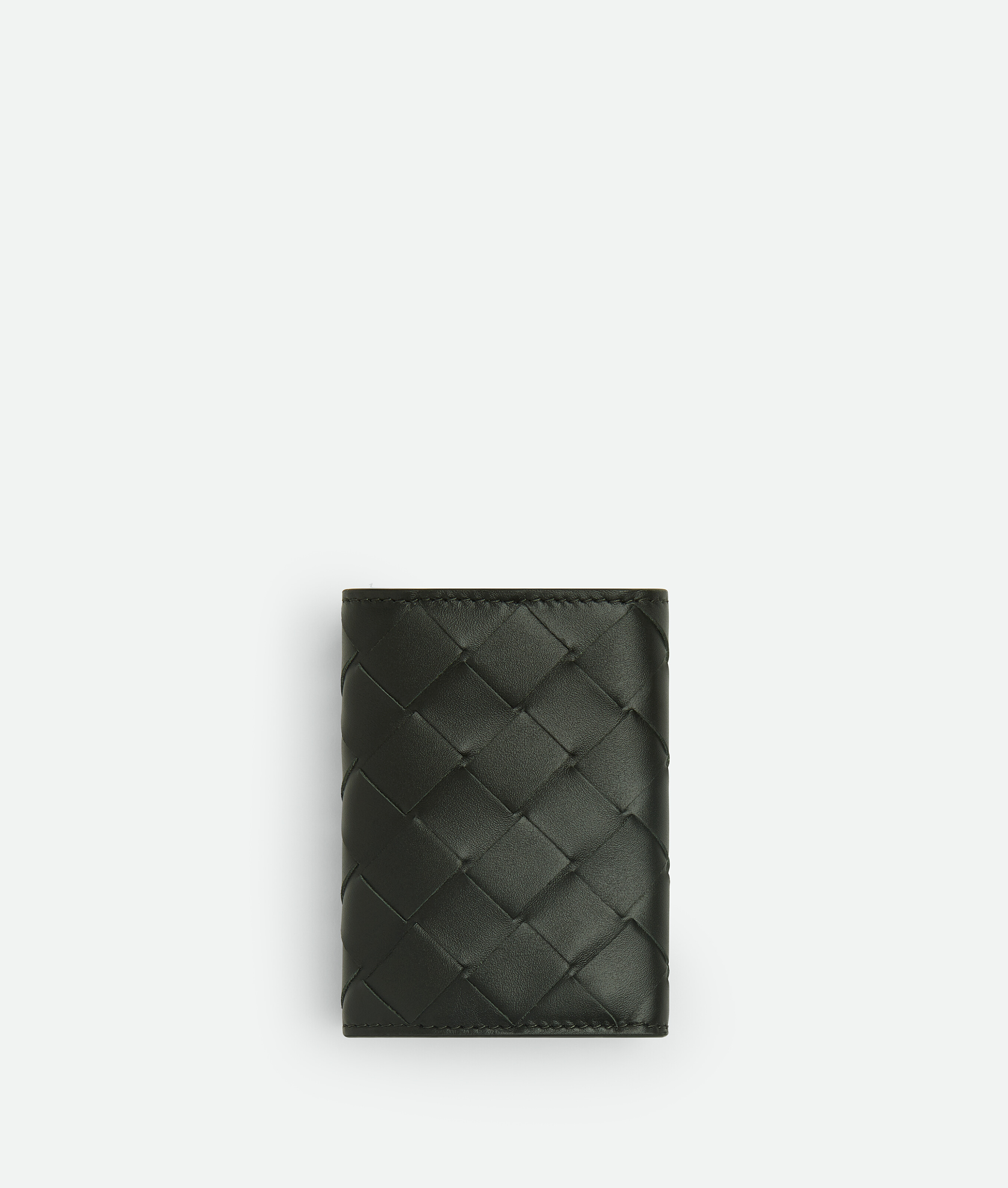 Shop Bottega Veneta Intrecciato Tiny Tri-fold Wallet In Green
