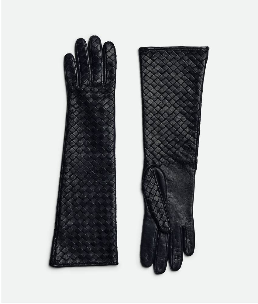 Display a large version of the product image 1 - Intrecciato Leather Midi Gloves
