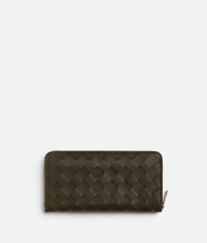 Portefeuille à fermeture zippée Intrecciato