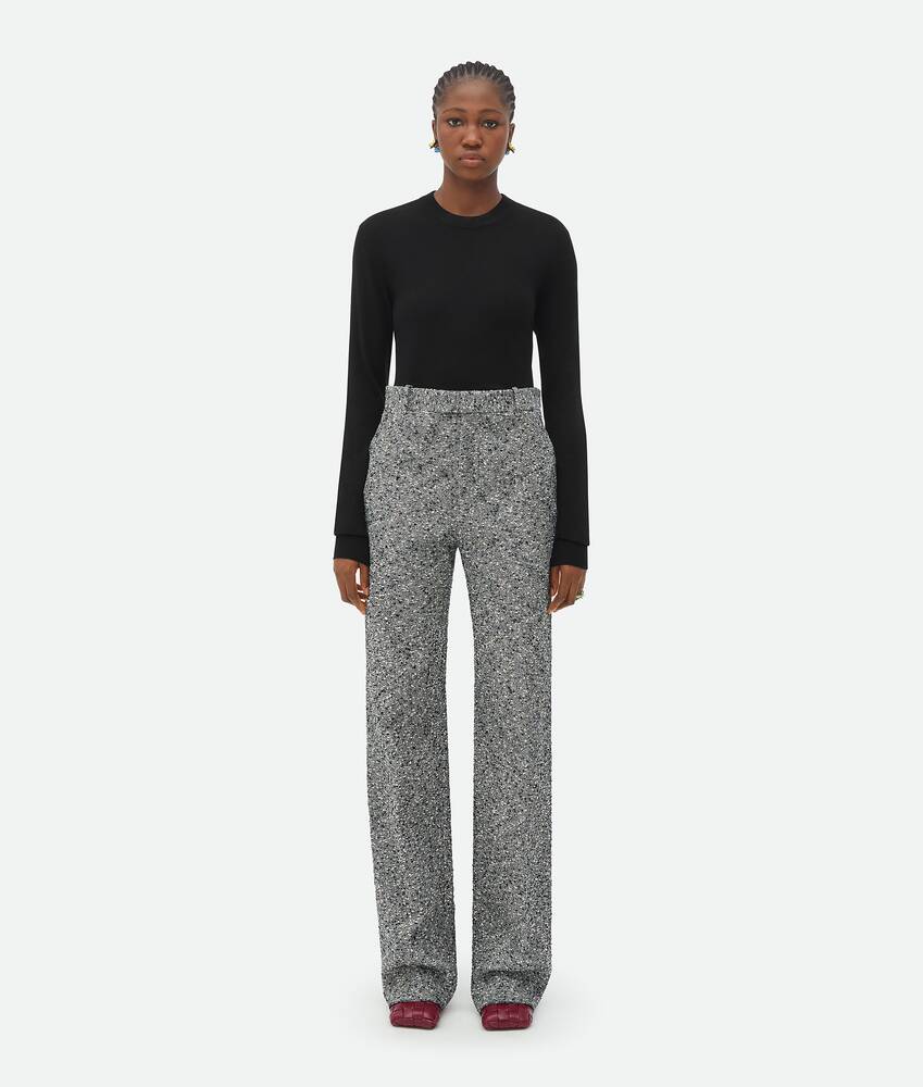 Display a large version of the product image 1 - Straight Leg Cotton Bouclé Trousers