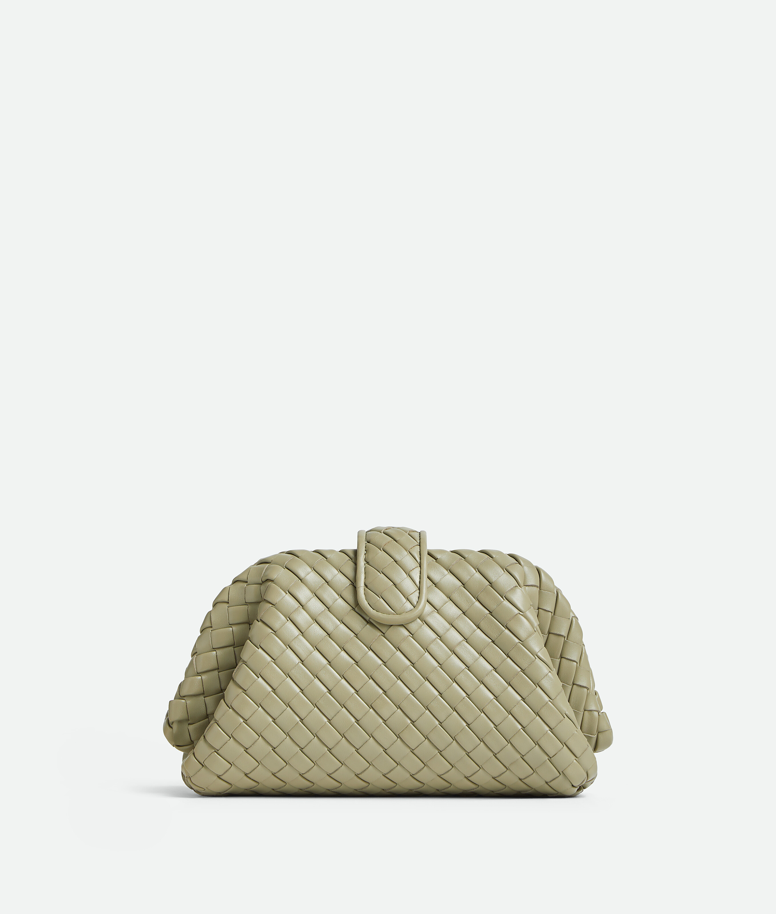Bottega Veneta Small Leather Lauren 1980 Clutch Bag In Travertine