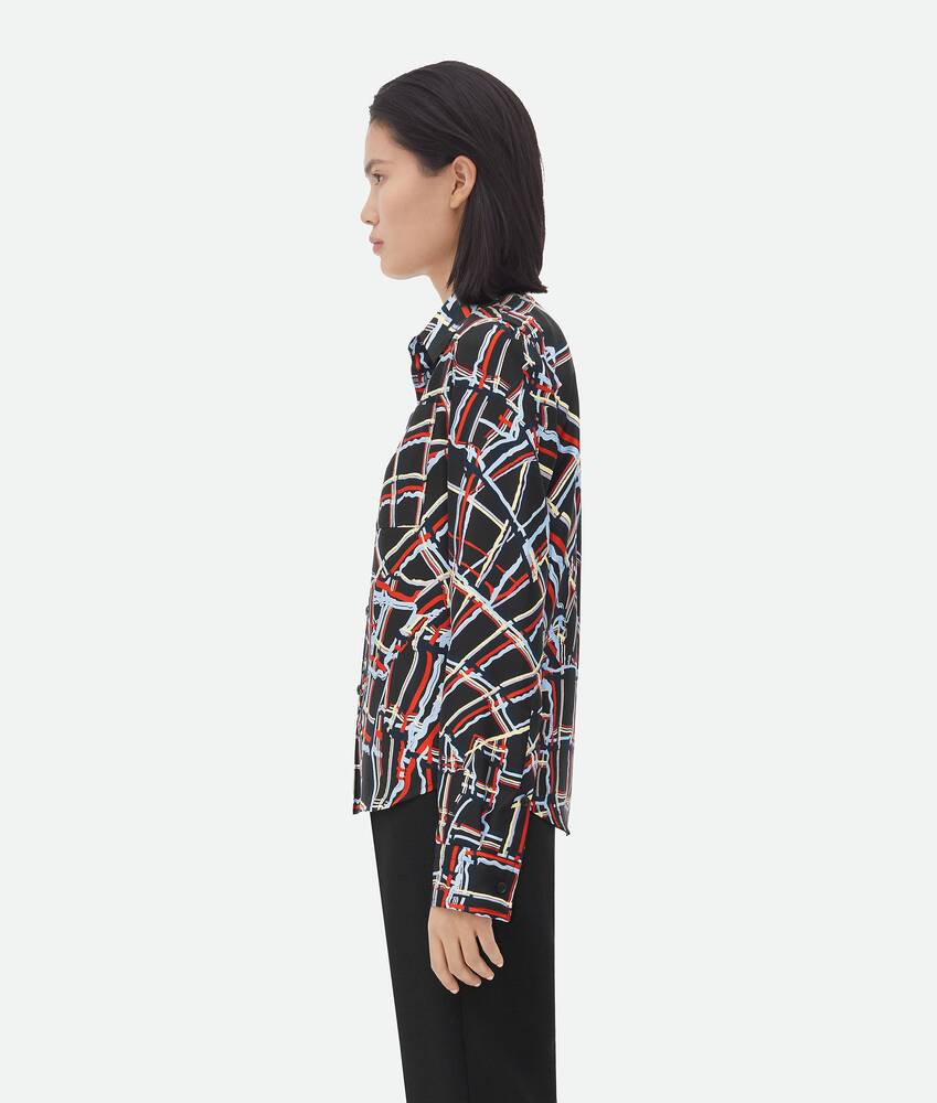 Display a large version of the product image 2 - Distorted Check Printed Silk Shirt