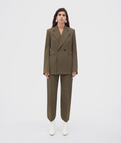 curved sleeves compact wool jacket