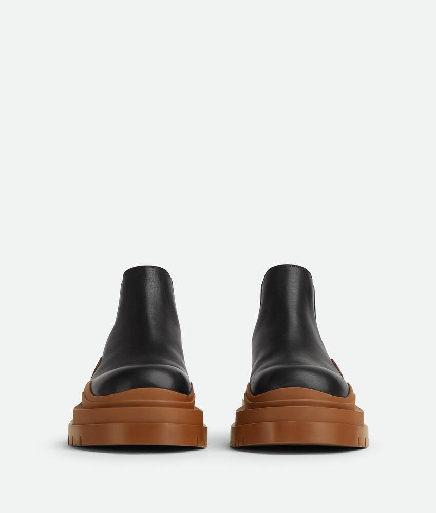 Bottega Veneta® Men's Tire Ankle Chelsea Boot in Black / Cognac