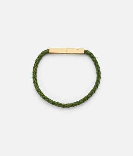 Bottega Veneta® Men's Braid Leather Bracelet in Avocado. Shop