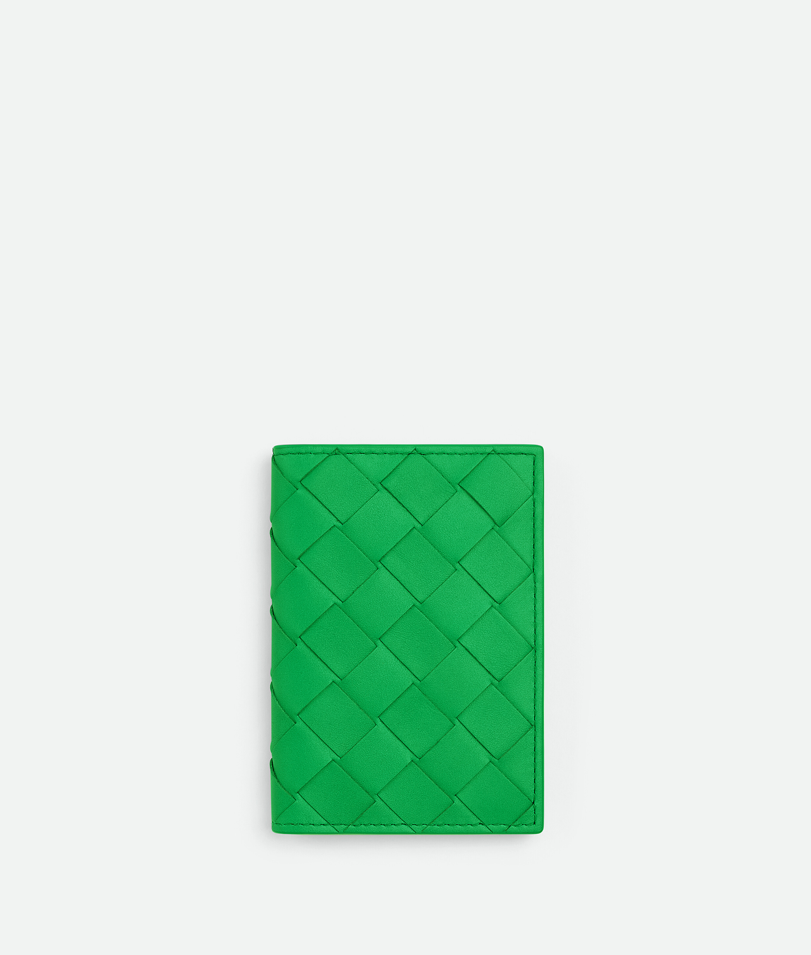Bottega Veneta Intrecciato Flap Card Case In Green