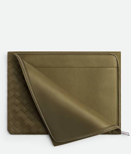 Intrecciato Half Zip Pouch