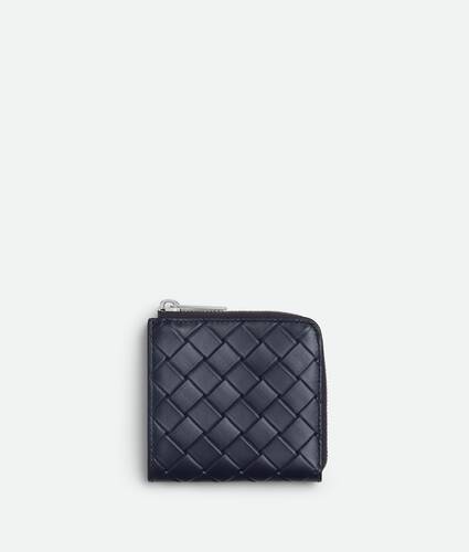 Intrecciato Stamp Square Zip Around Wallet
