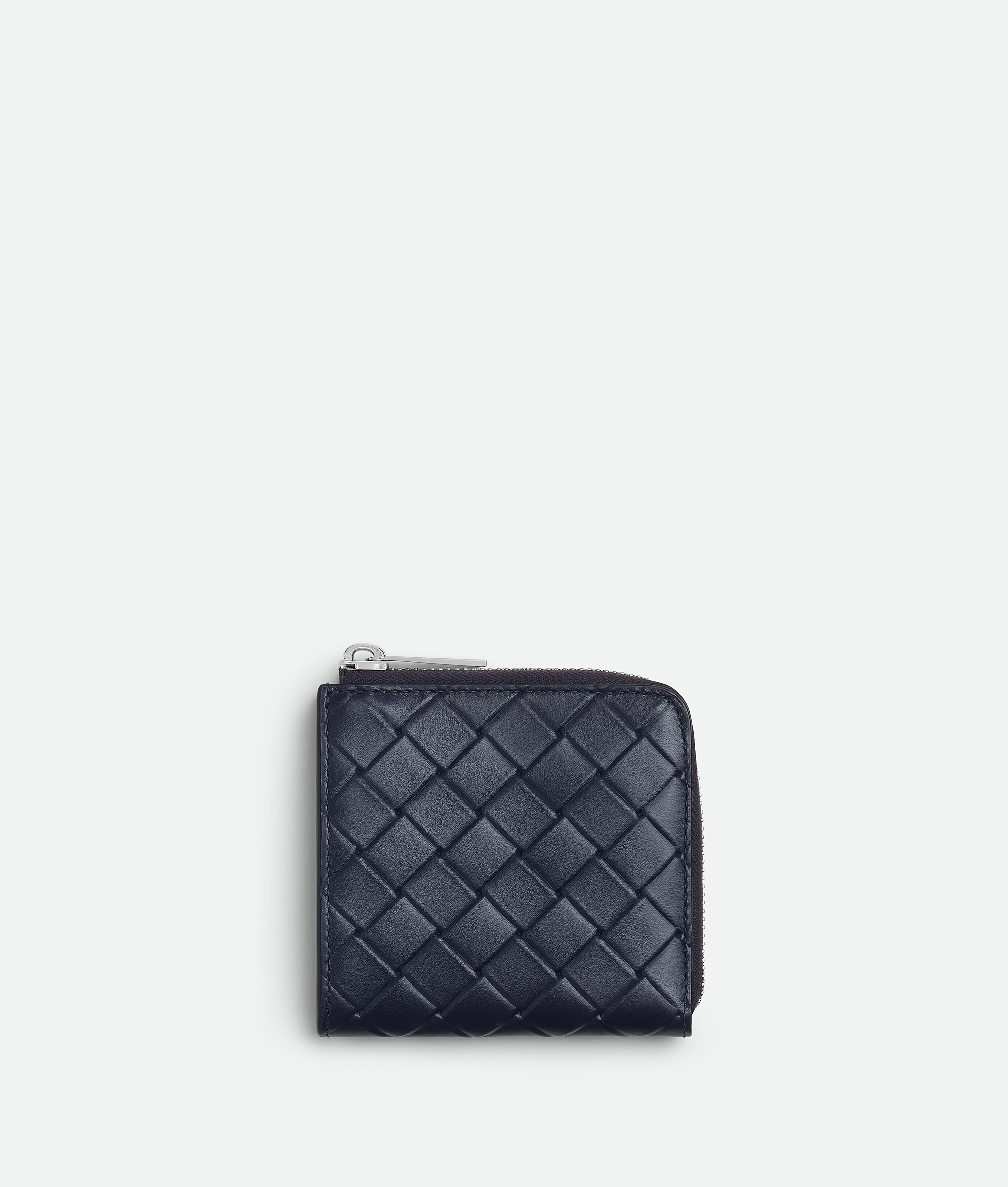 Bottega Veneta Intrecciato Stamp Square Zip Around Wallet - Blue - Man -