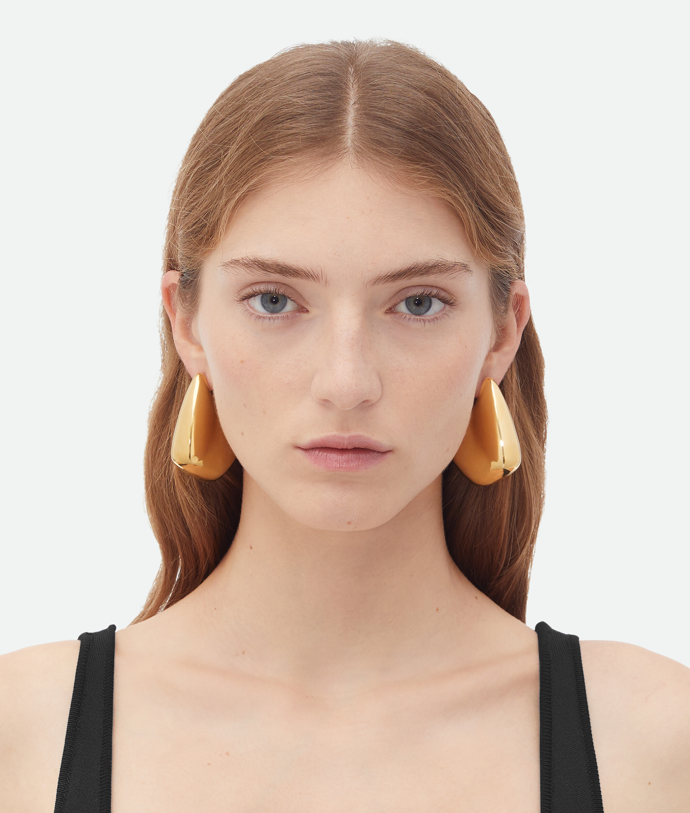 Shop Bottega Veneta Large Fin Earrings In Gold