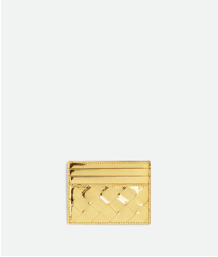 Bottega Veneta® Women's Intrecciato Credit Card Case in Gold. Shop 