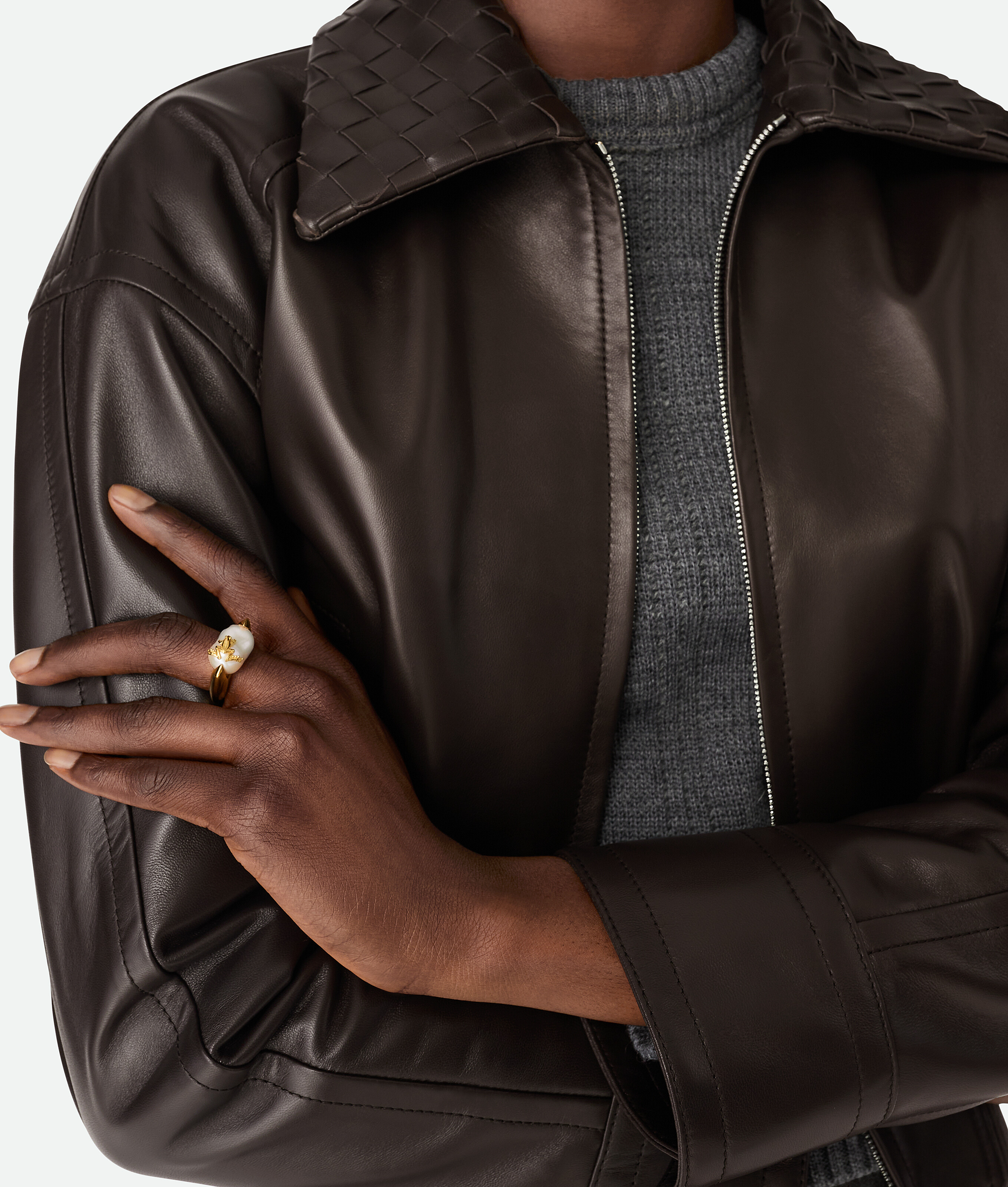 Bottega Veneta Rana Pearl Ring - White - Woman - O-½