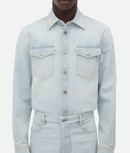 Surchemise en denim ultra-décoloré