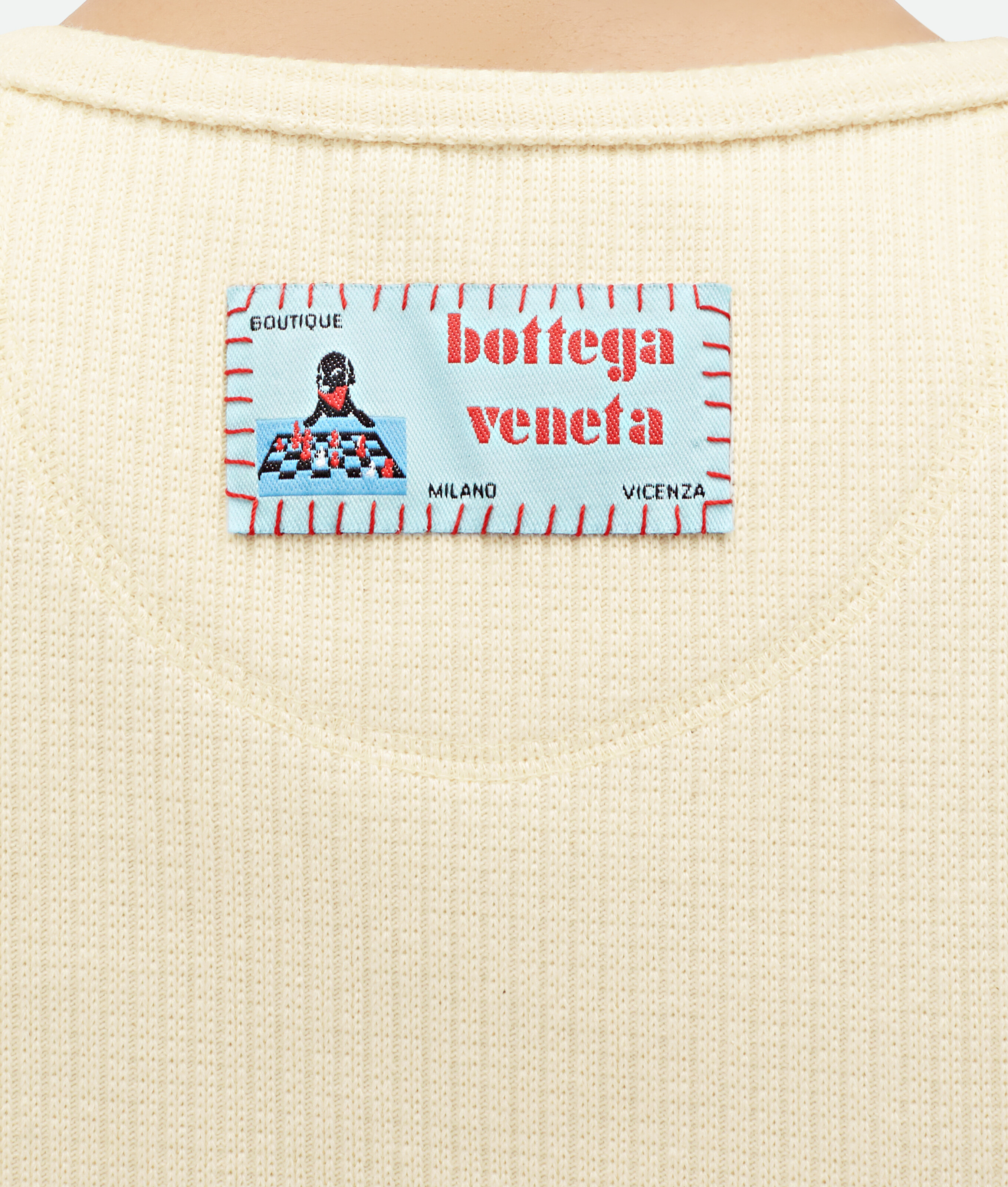 Shop Bottega Veneta Oberteil Aus Baumwoll-rippstrick Mit Etikett In Yellow