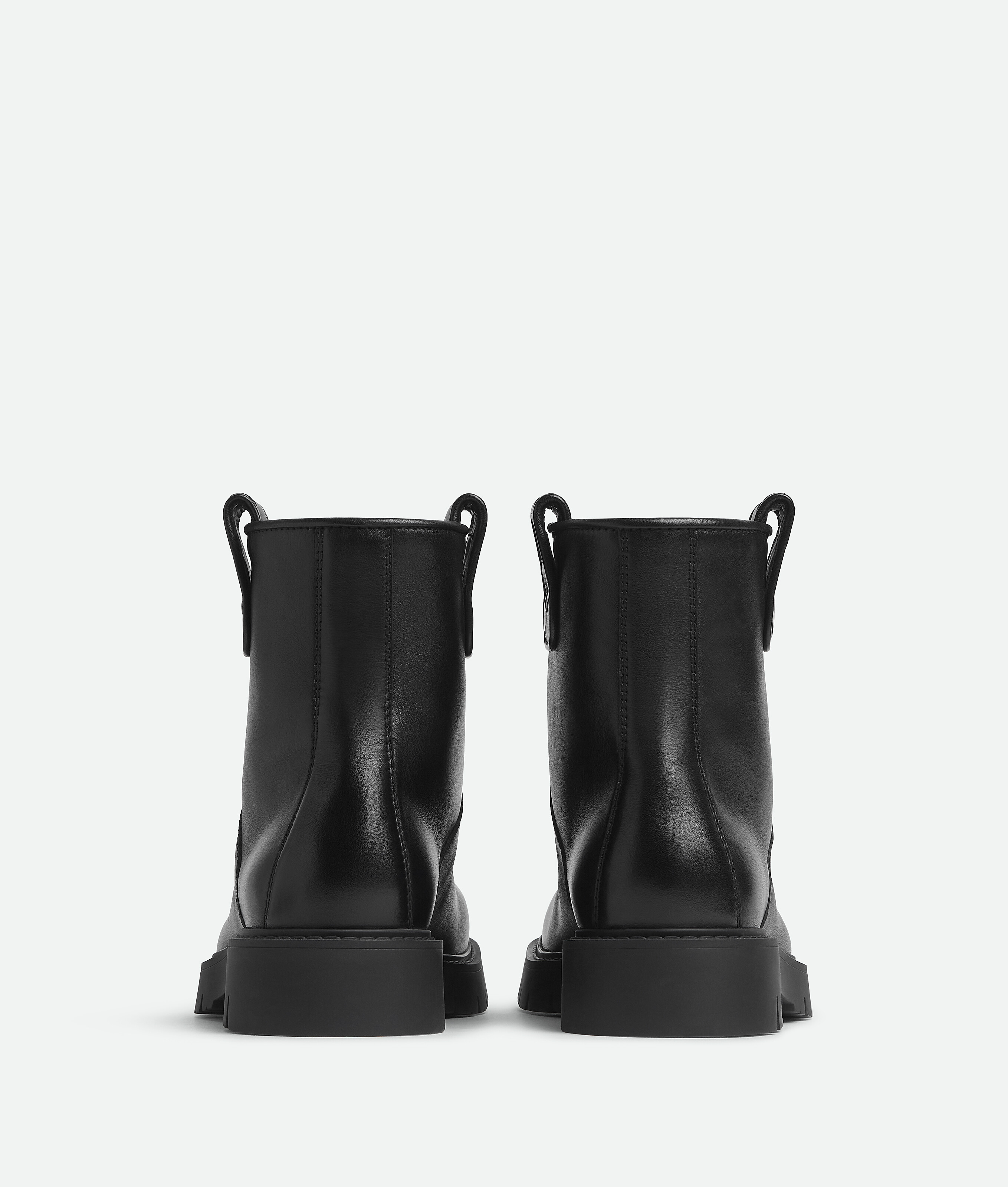 Bottega Veneta Black Leather Haddock Ankle Boots In Black