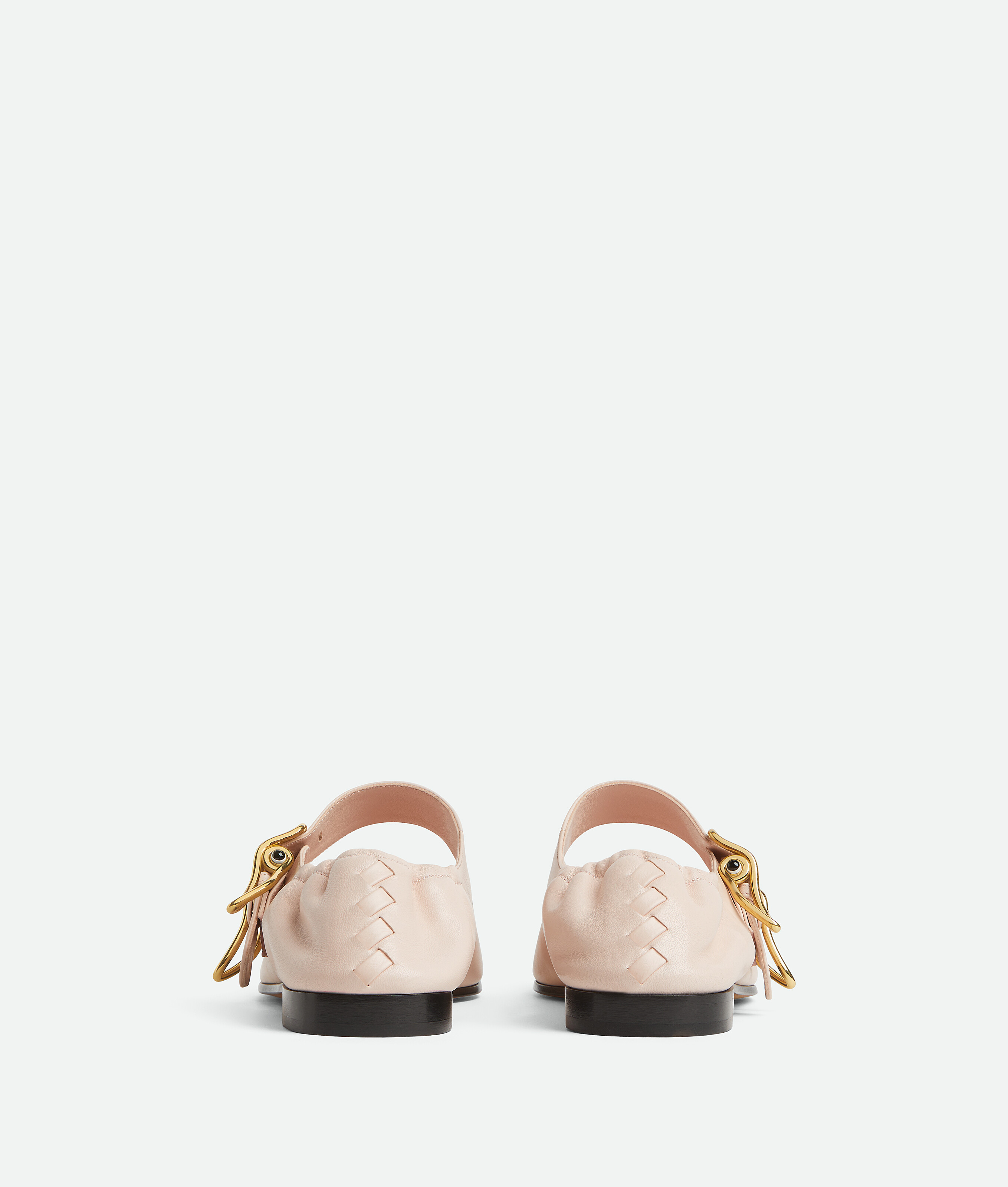 Bottega Veneta Astaire Leather Rabbit Mary Jane Ballerina Flats In New Cameo