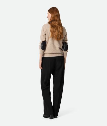 Wool Twill Wide Leg Trousers