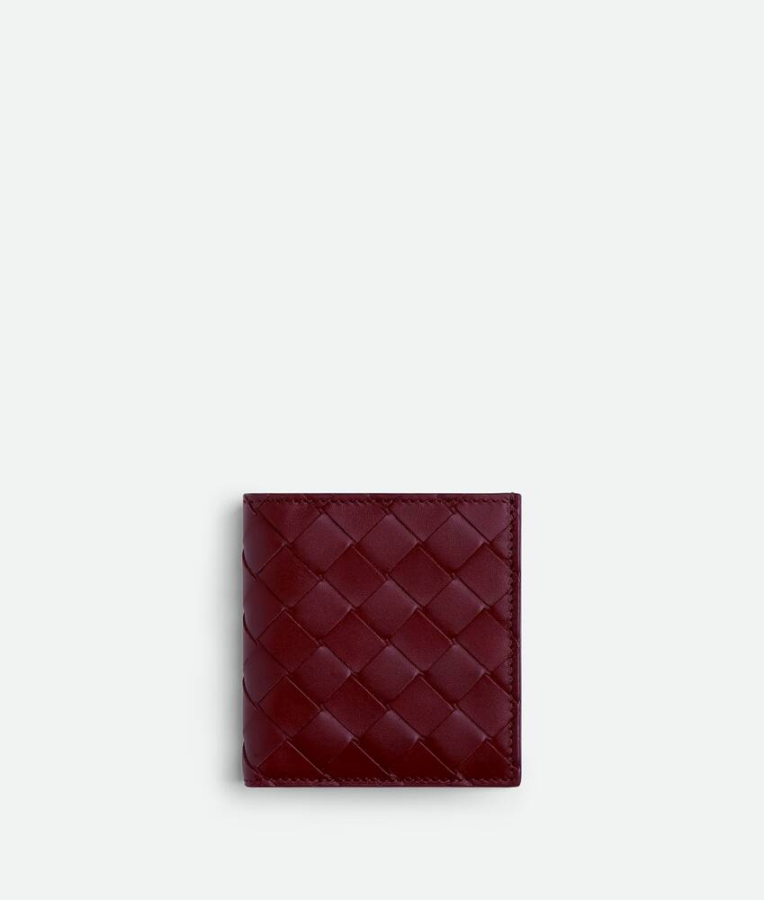 Bottega Veneta Intrecciato Leather Bifold Mens Wallet Red