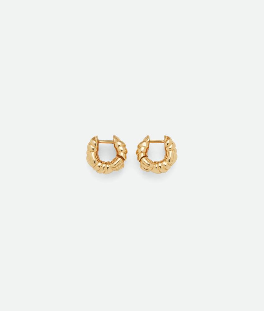 Bottega Veneta® Women's Pleat Mini Hoop Earrings in Yellow gold. Shop ...