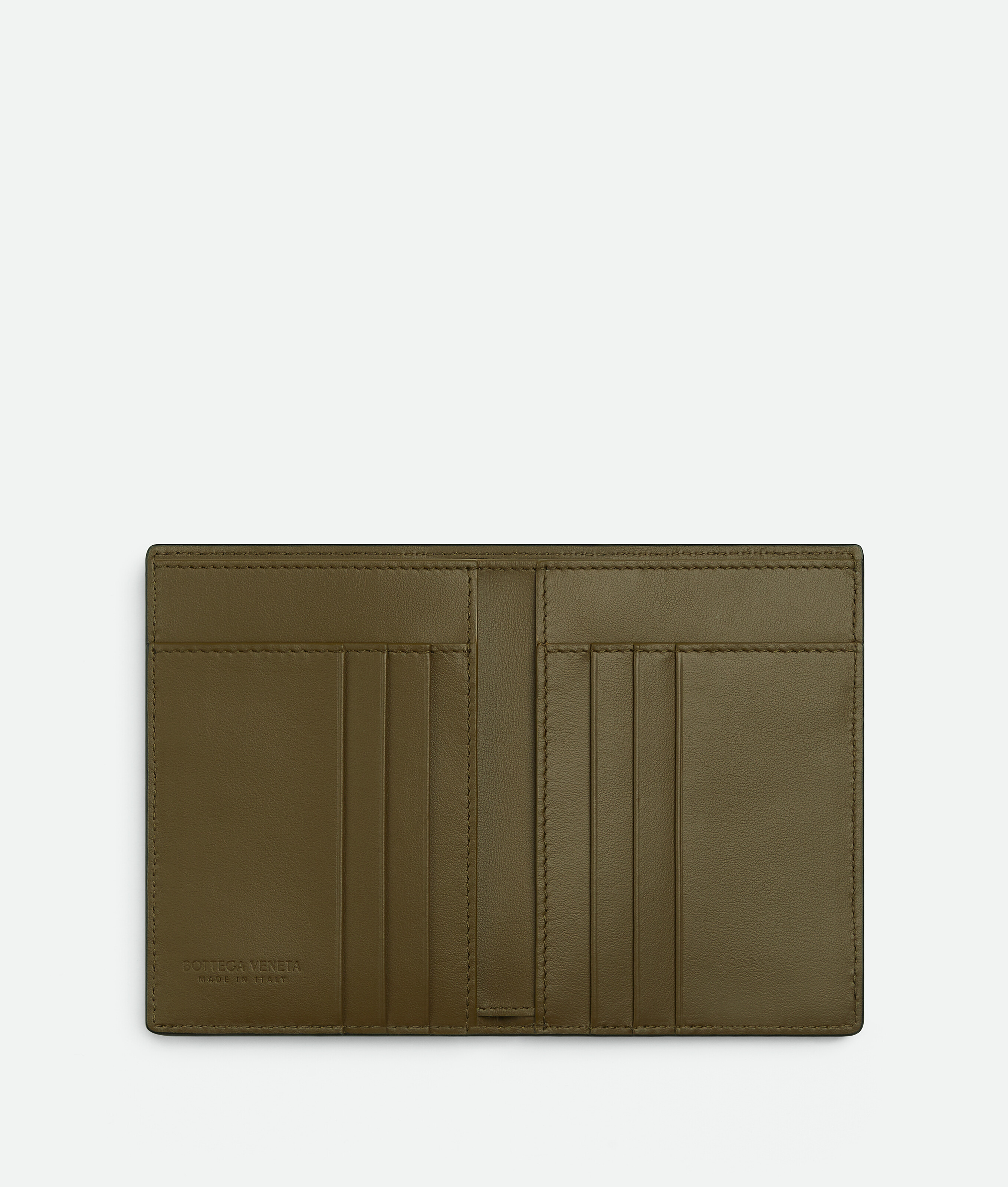 Shop Bottega Veneta Intrecciato Flap Wallet In Green
