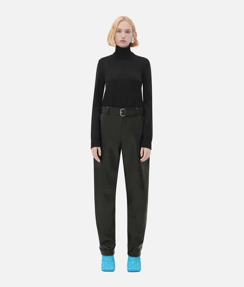 Buy Asos Design women curve mid rise straight leg leather pants black Online  | Brands For Less