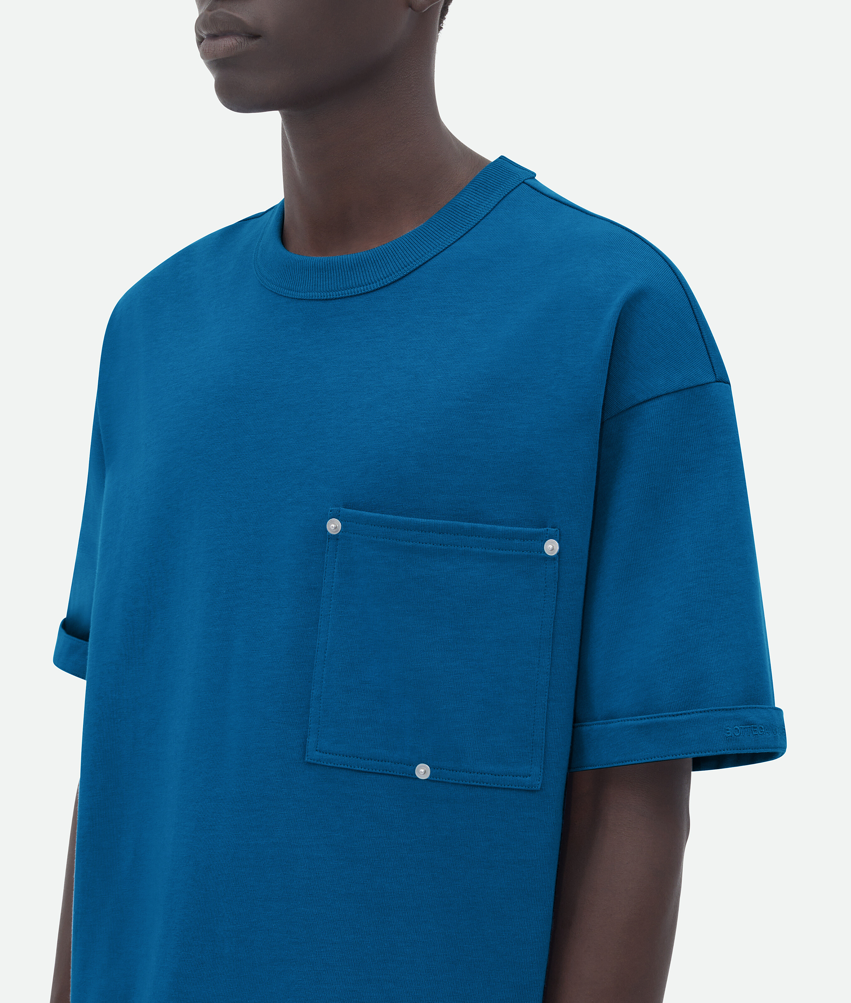 Shop Bottega Veneta T-shirt Aus Schwerem Jersey In Lässiger Passform In Blue
