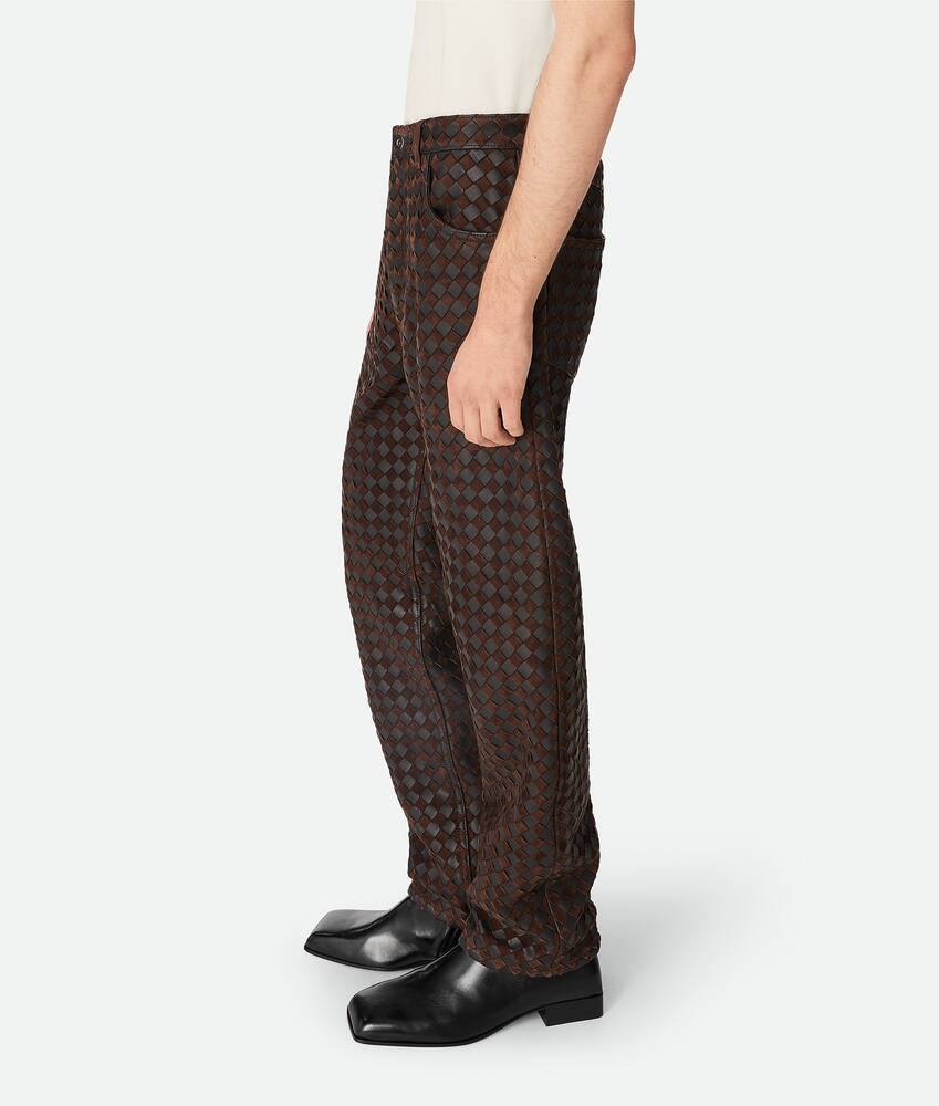 Display a large version of the product image 3 - Intrecciato Leather And Suede Straight Pants