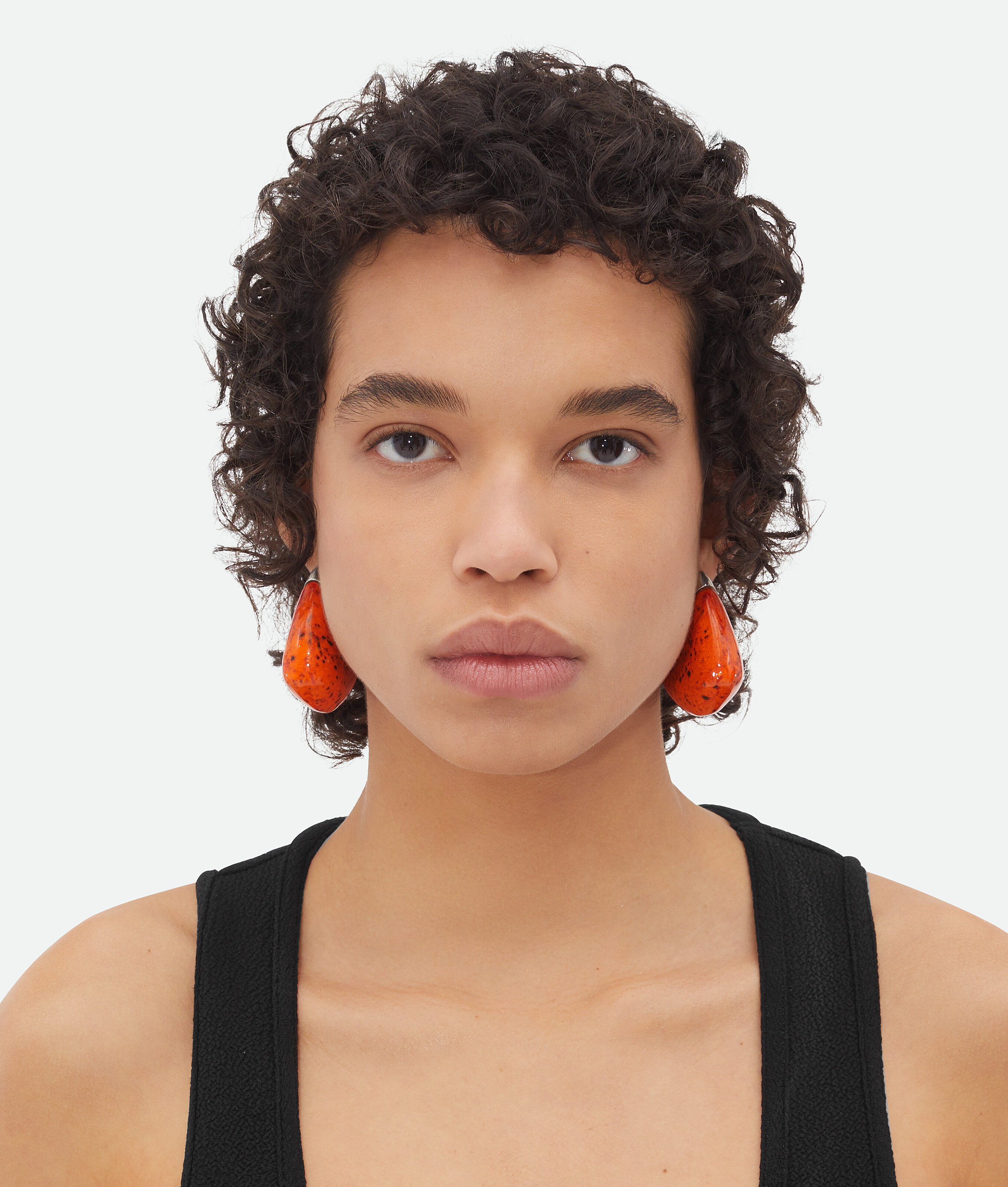 Bottega Veneta Large Fin Ceramic Earrings - Tumeric/black - Woman