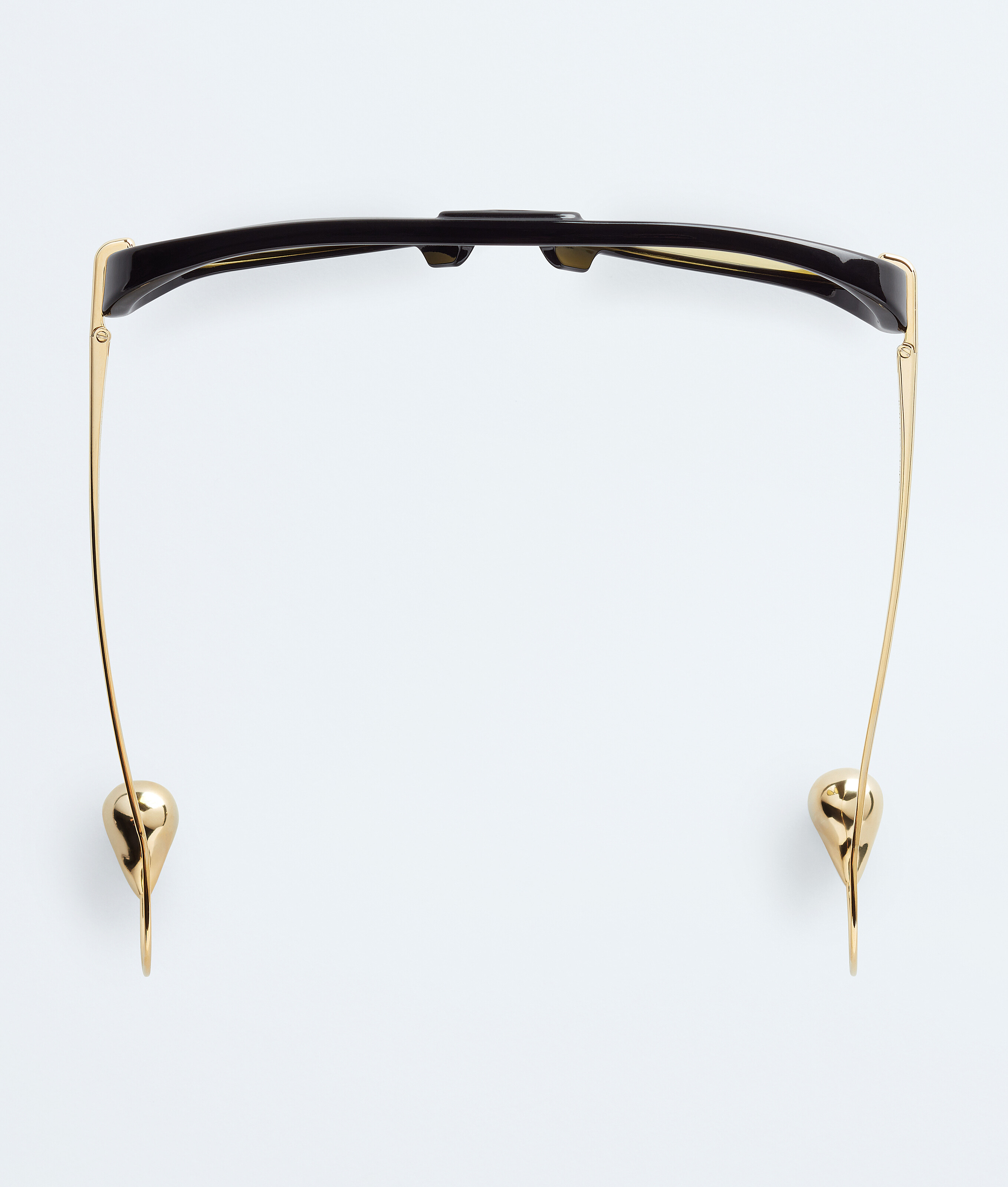 Bottega Veneta 'aviator' Black And Yellow Sunglasses With Metal Temples With Drop Detail In Recycled In Yellow
