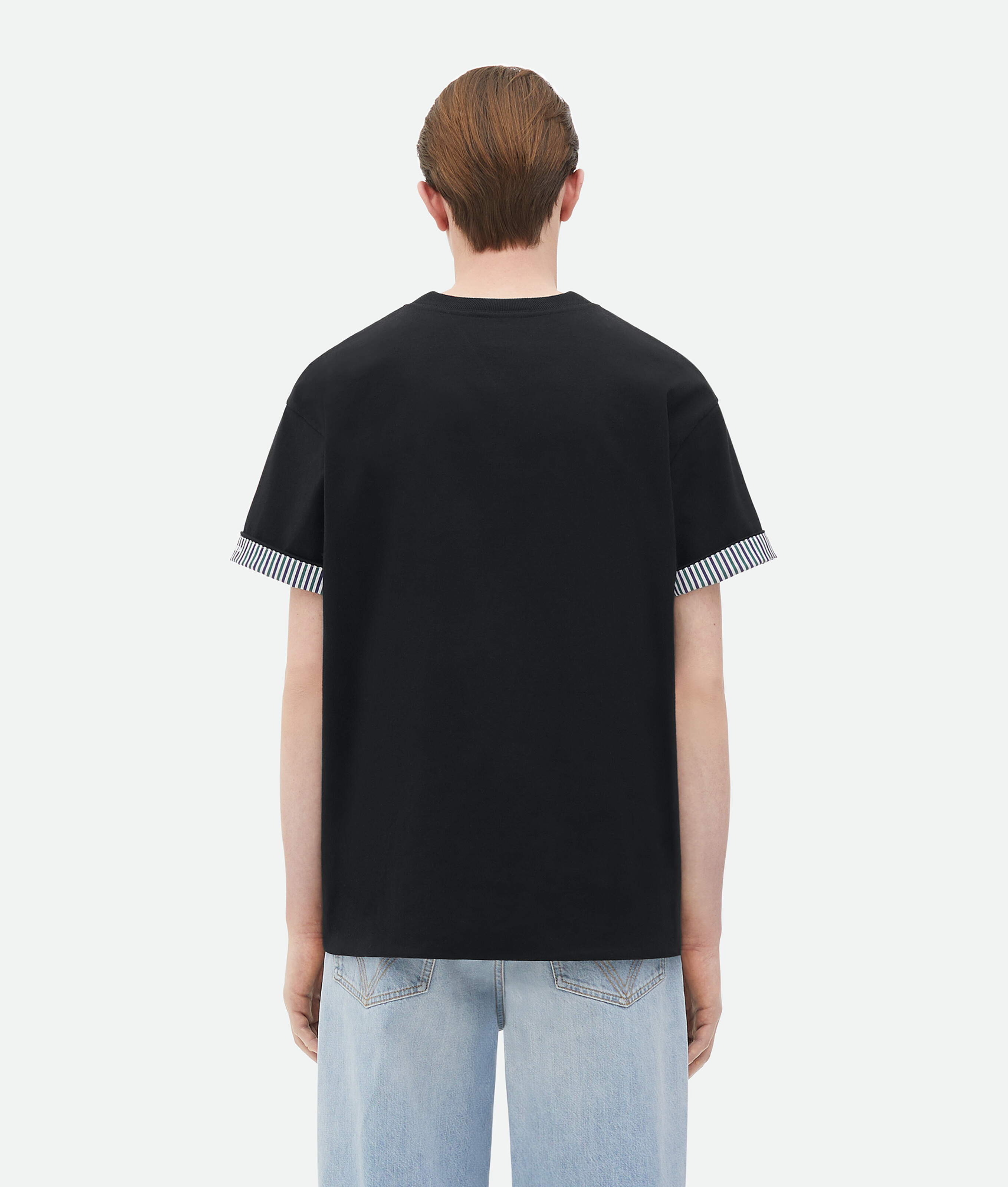 Shop Bottega Veneta Doppellagiges Gestreiftes T-shirt Aus Baumwolle In Black