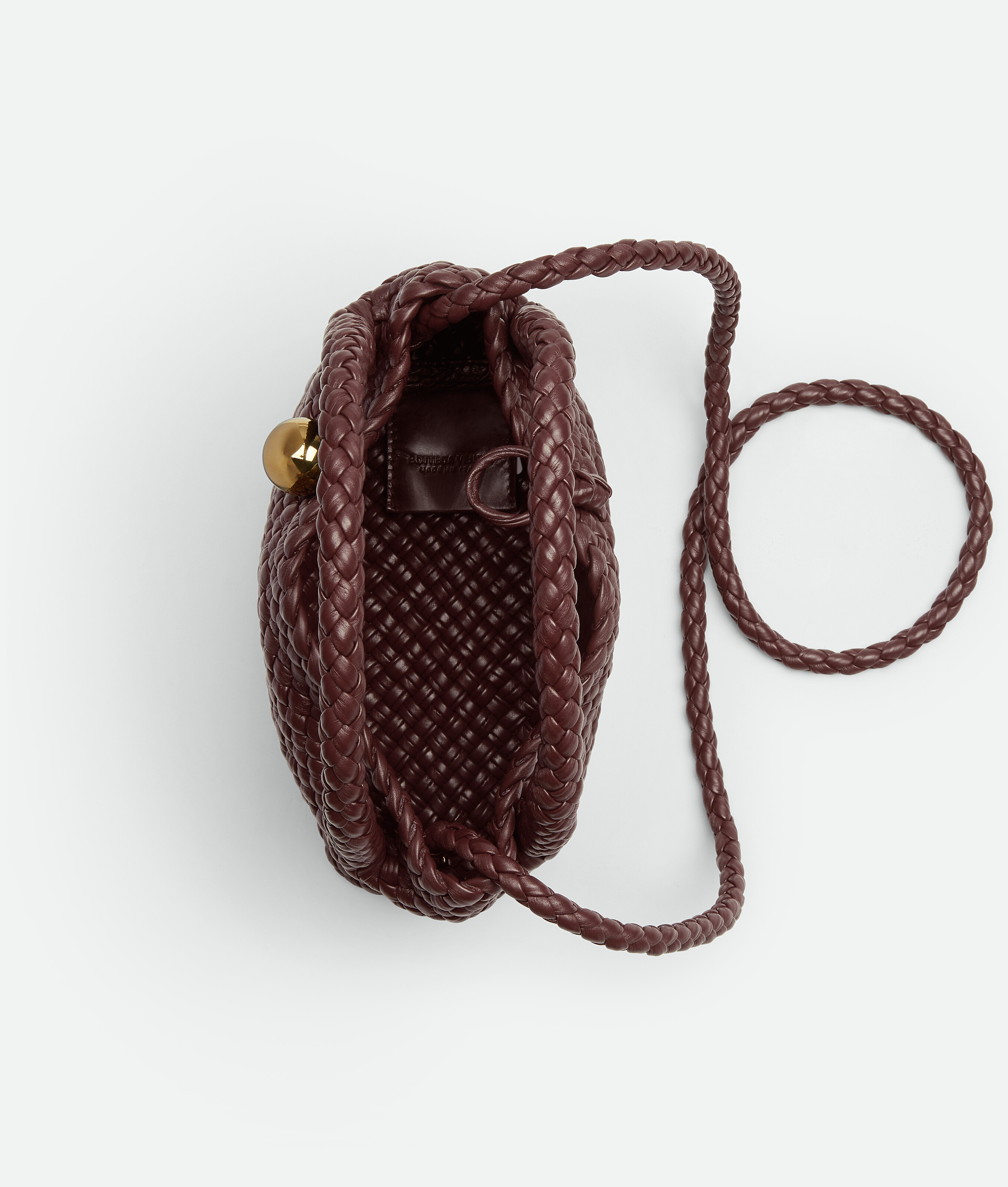 Bottega Veneta Double Handle Shoulder Bag In Madder Brown