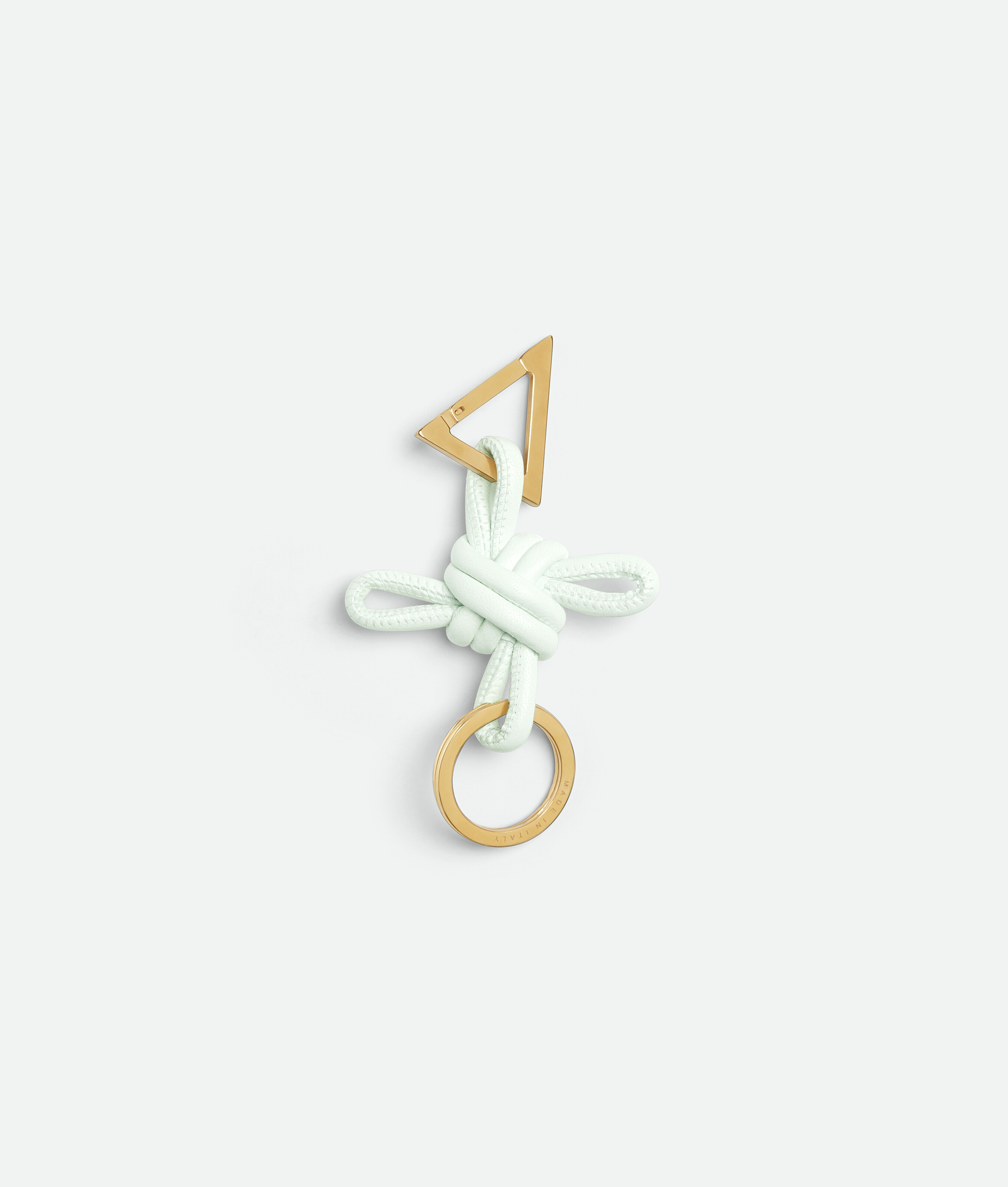 Shop Bottega Veneta Triangle Key Ring In White