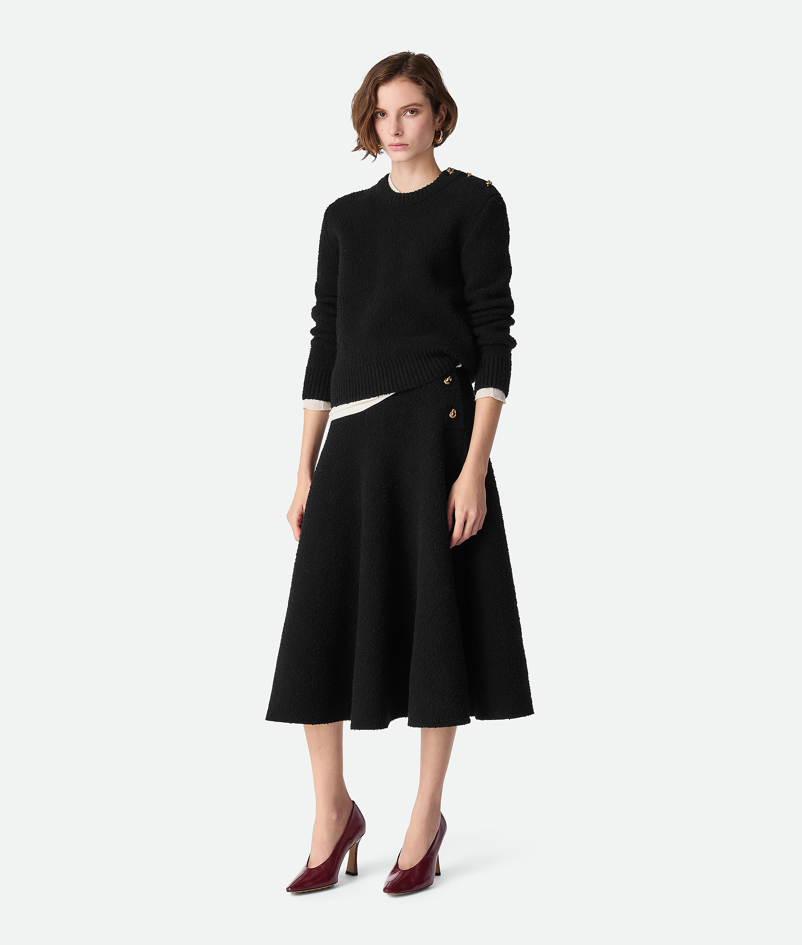 Bottega Veneta Leather Stiletto Sporty Pumps In Burgundy