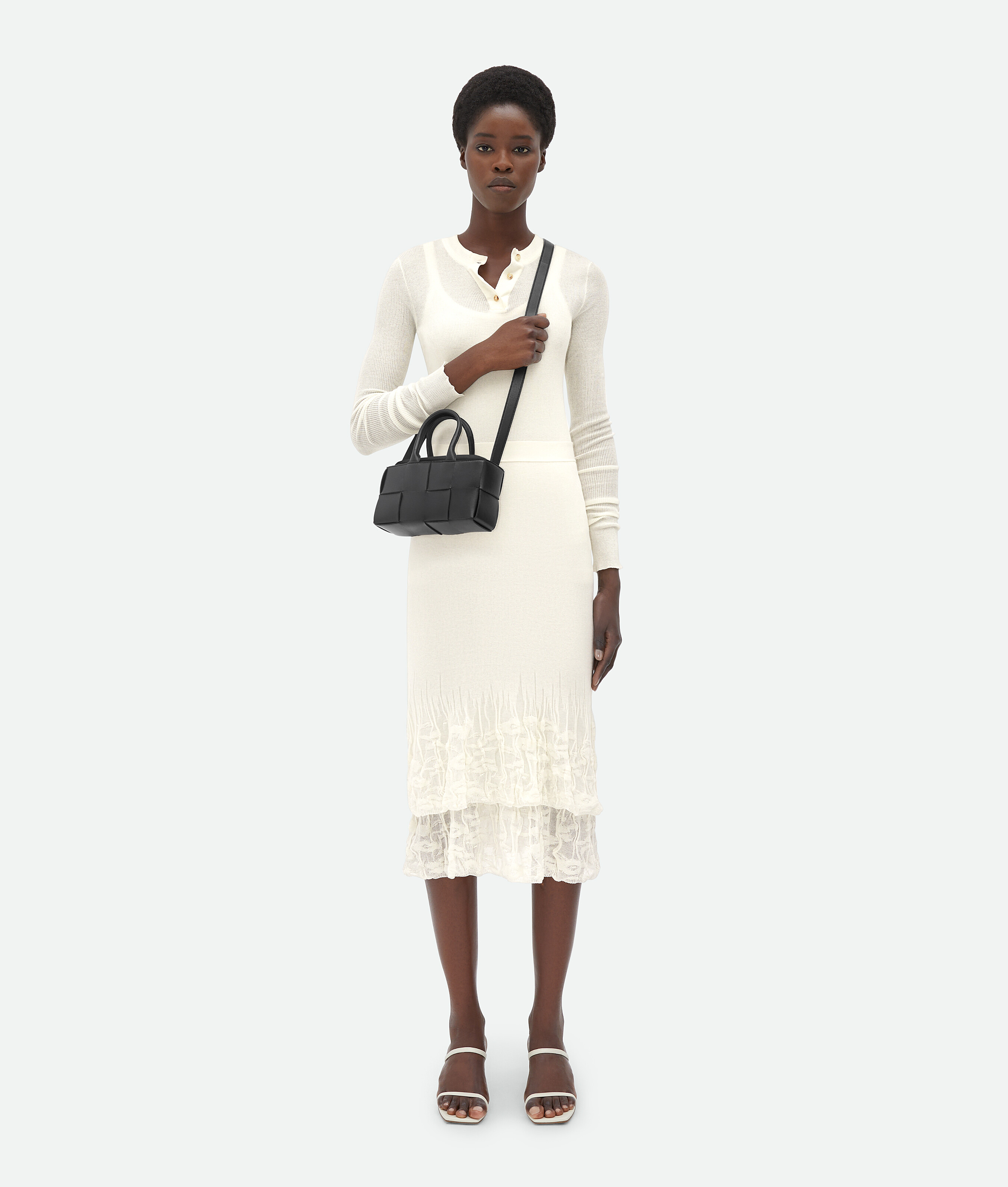 Bottega Veneta Mini East-west Arco Tote In Black