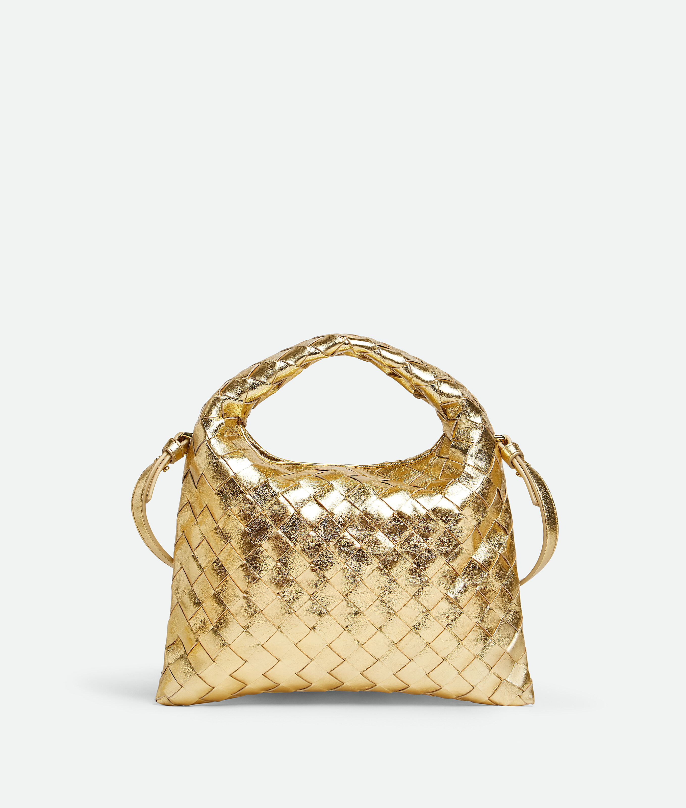 Bottega Veneta Mini Hop Handbag In 8922 Gold/muse Brass