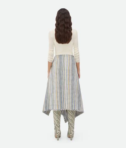 Cotton Check Wrapped Skirt