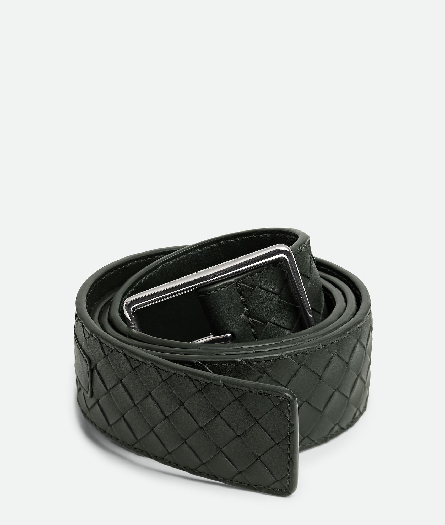 Bottega Veneta® Men's Intrecciato Piccolo Belt in Dark green. Shop ...