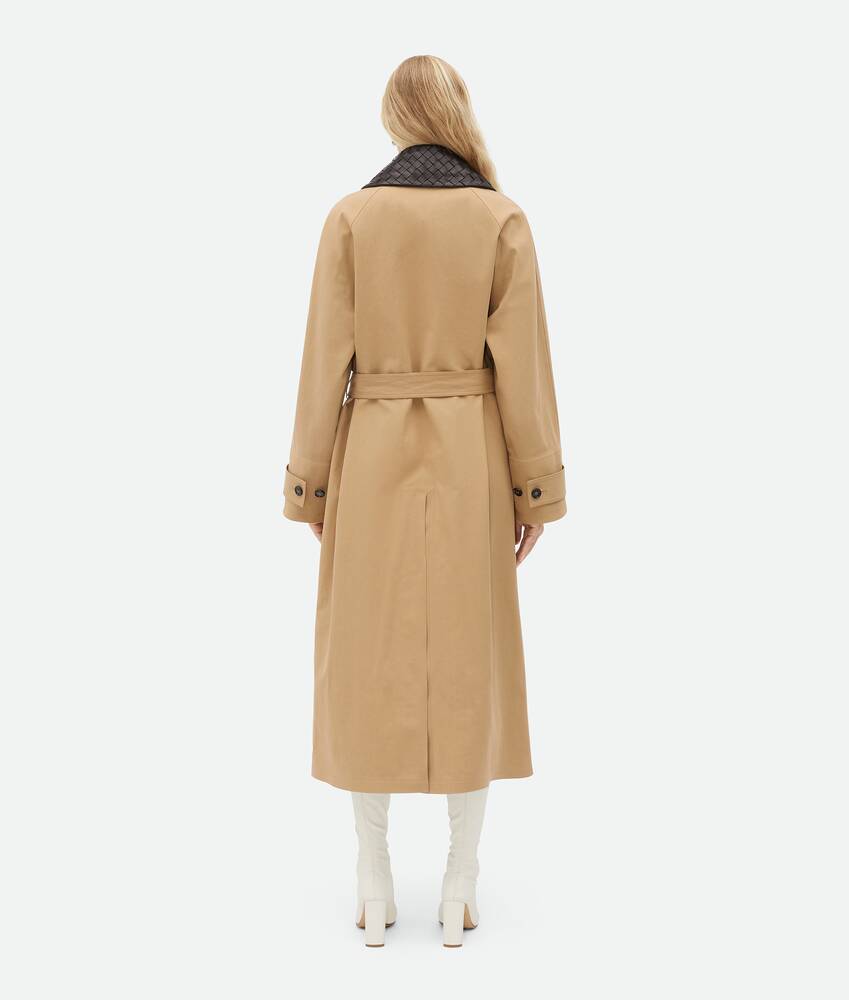Display a large version of the product image 3 - Cotton Trench With Intrecciato Collar