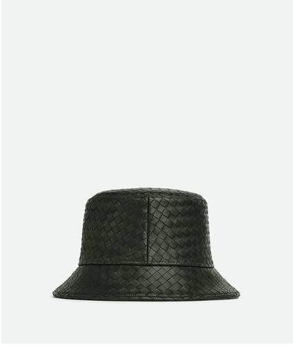 Display a large version of the product image 1 - Intrecciato Leather Bucket Hat