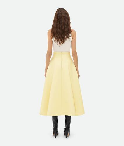 Compact Wool Wide Midi Skirt
