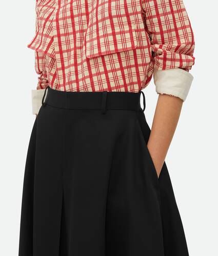 Wool Grain De Poudre Skirt