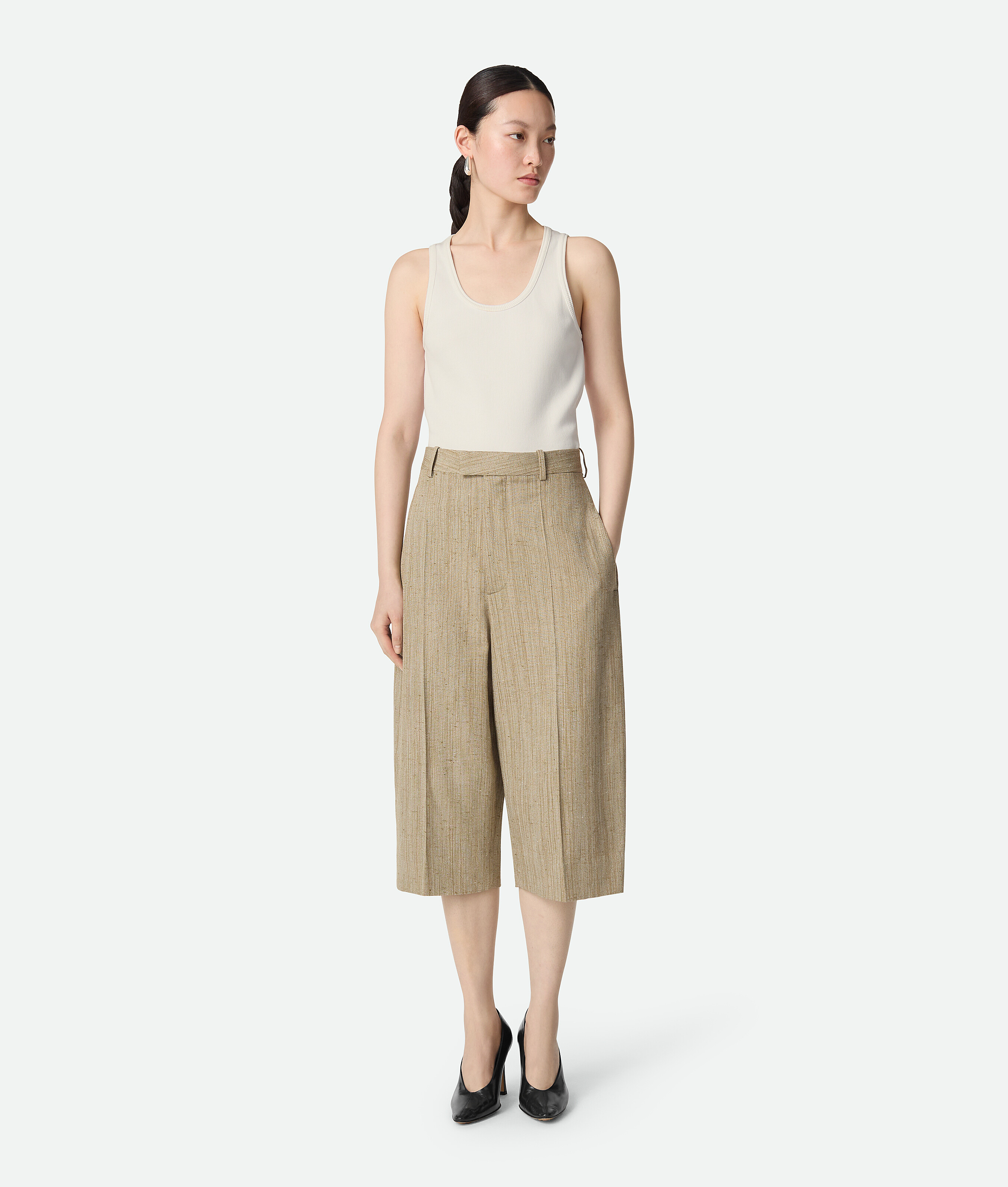 Bottega Veneta Viscose Silk Culotte - Algae - Woman - 36 - Viscose, Polyester & Silk
