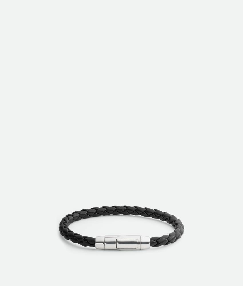 Bottega Veneta Braid Leather Bracelet - Black - Man - M