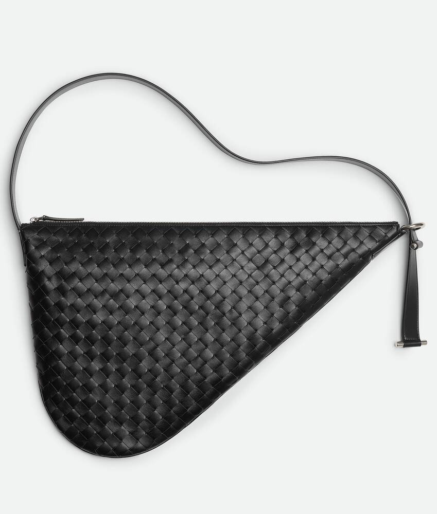 Virgule Intrecciato-weave leather cross-body bag | Bottega Veneta